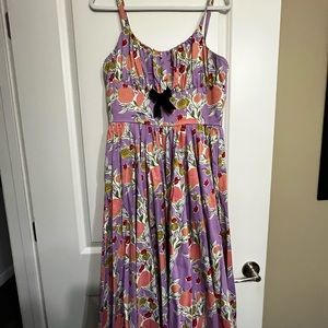 Pinup Couture Mary Blair Purple Roses Dress L